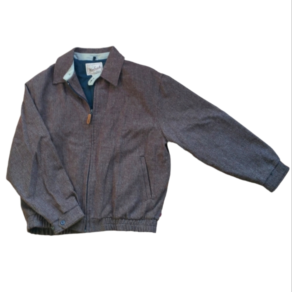 Woolrich Wool Tweed Bomber Jacket Size Large